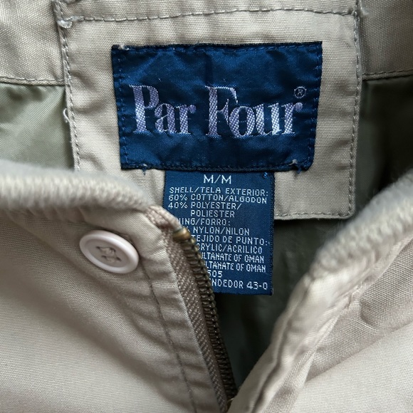 Vintage Par Four Men’s Full Zip Tan Khaki Golf Jacket Windbreaker. Size Medium - Picture 5 of 5